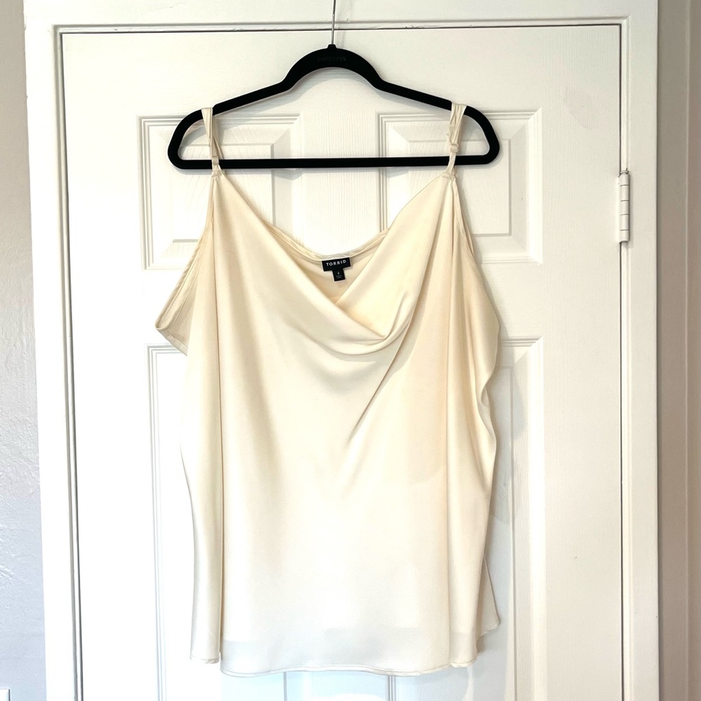 Torrid Cream Asymmetrical Sleeveless Camisole